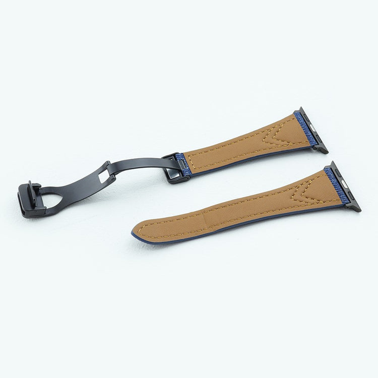 Rigtigt Cool Metal Og Nylon Universal Rem passer til Apple Smartwatch - Blå#serie_4