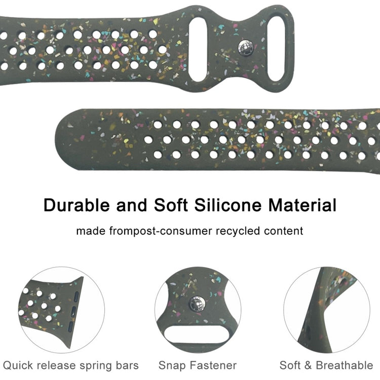 Mega Slidstærk Silikone Universal Rem passer til Apple Smartwatch - Grøn#serie_3