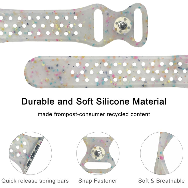 Mega Slidstærk Silikone Universal Rem passer til Apple Smartwatch - Gennemsigtig#serie_5