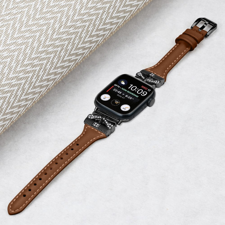 Sejt Kunstlæder Universal Rem passer til Apple Smartwatch - Brun#serie_2