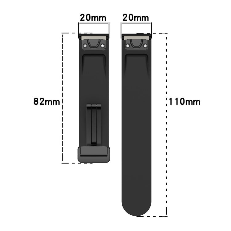 Garmin Fenix 7S / 6S Pro / 5S Plus / Instinct 2S Silicone Watch Bands Silver Buckle 20mm Magnetic Strap - Olive Green#serie_5