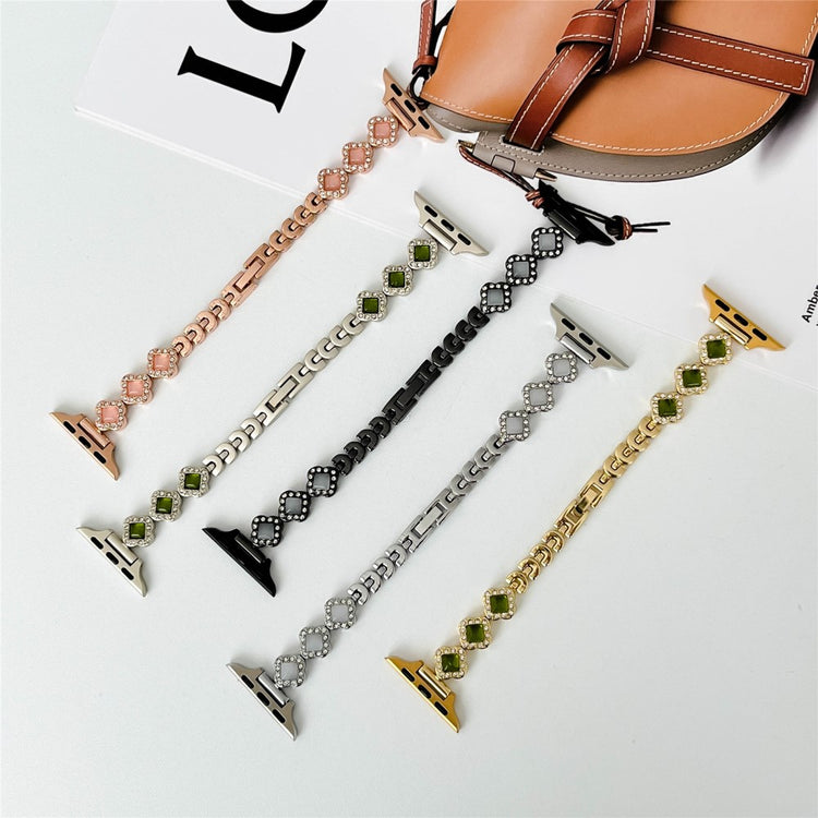 Apple Watch 49mm / 45mm / 44mm / 42mm Watch Strap Rhinestone Clover Band - Starlight#serie_4