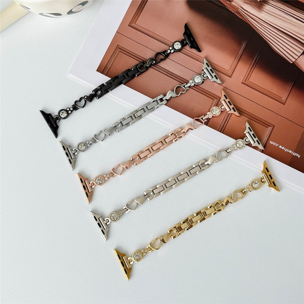 Apple Watch 49mm / 45mm / 44mm / 42mm Rhinestone Decor Watch Band - Rose Gold#serie_3