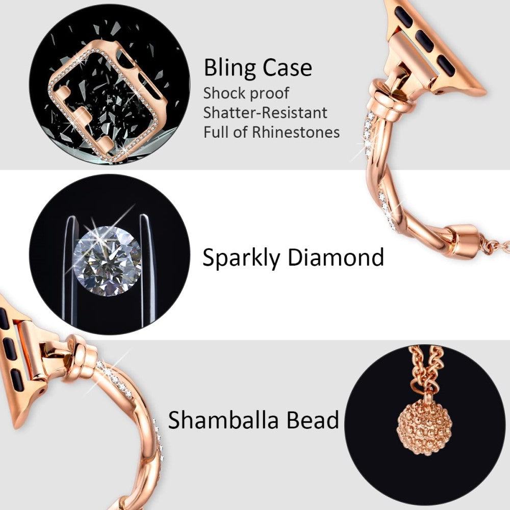 Mega Holdbart Metal Universal Rem passer til Apple Smartwatch - Pink#serie_3