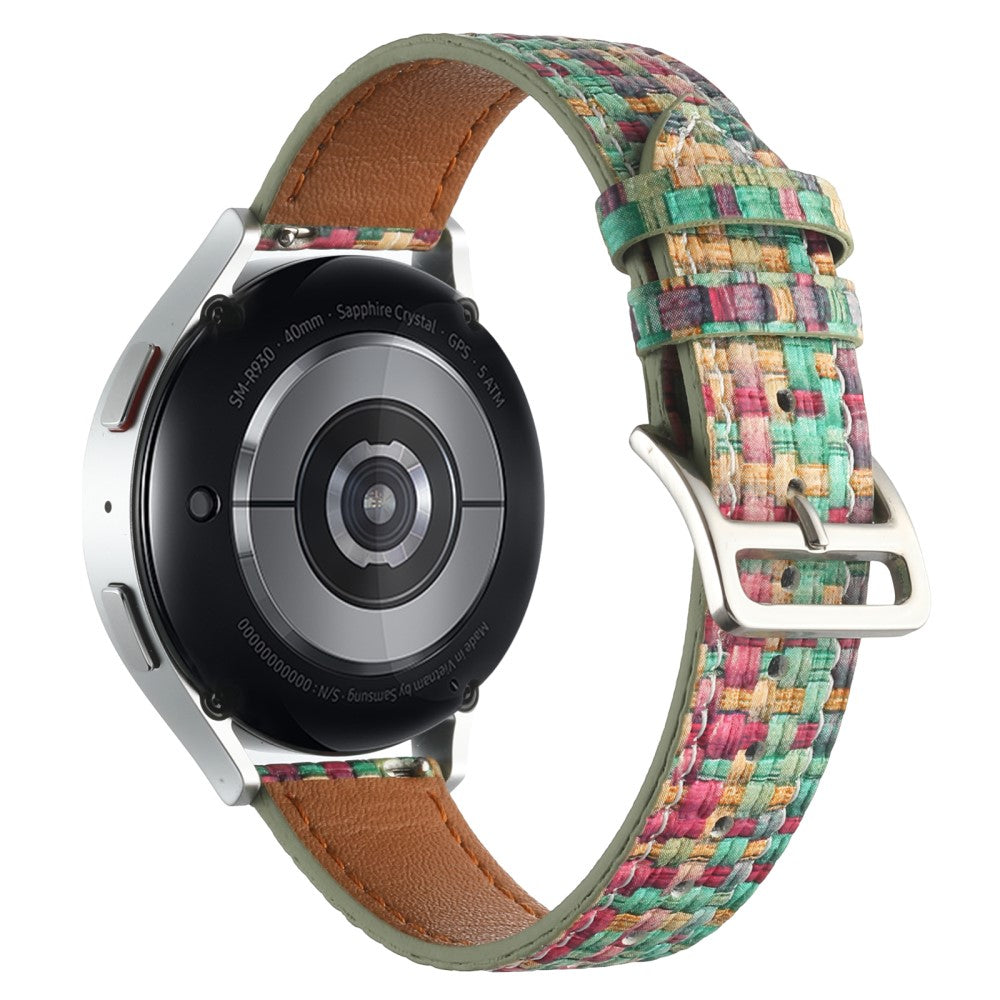 Garmin Active 5 / Samsung Galaxy Watch6 Classic 47mm 43mm Watch Band 20mm Braided Vegan Leather Wrist Strap - Red#serie_8