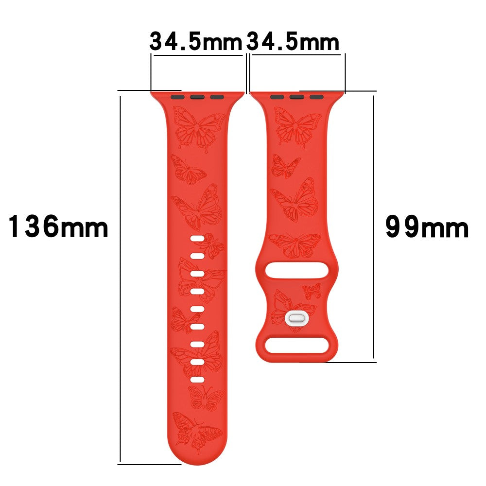 Apple Watch Series 41mm / 40mm / 38mm Watch Band Butterfly Silicone Strap - Coffee#serie_8