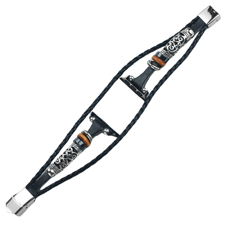 Rigtigt Kønt Kunstlæder Universal Rem passer til Apple Smartwatch - Sort#serie_1