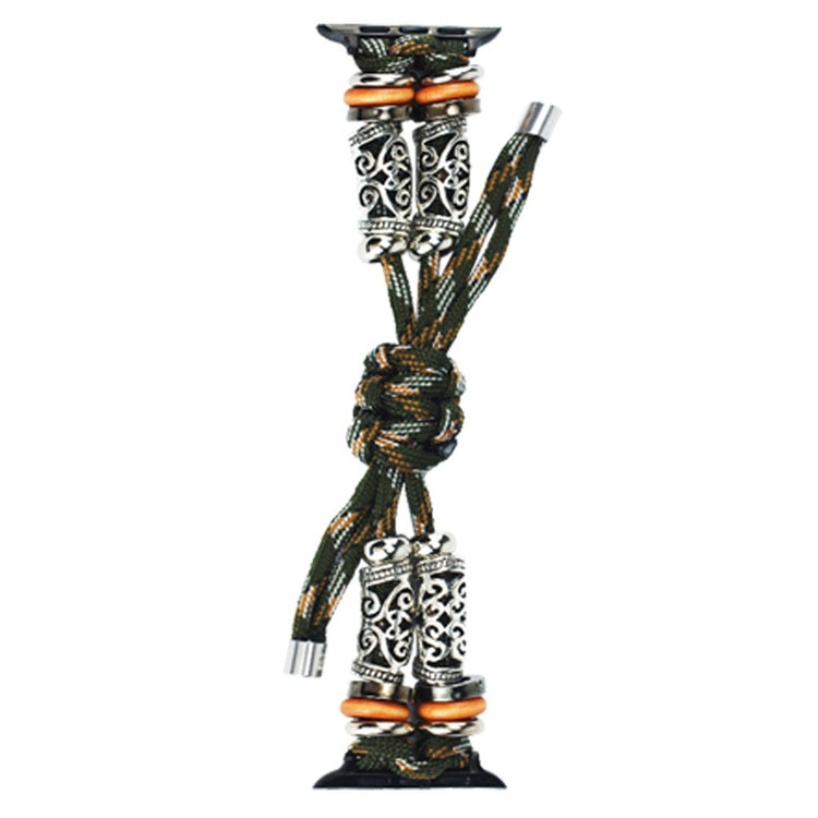 Apple Watch 49mm / 45mm / 44mm / 42mm Watch Strap Bead Braided Rope - Army Green#serie_5