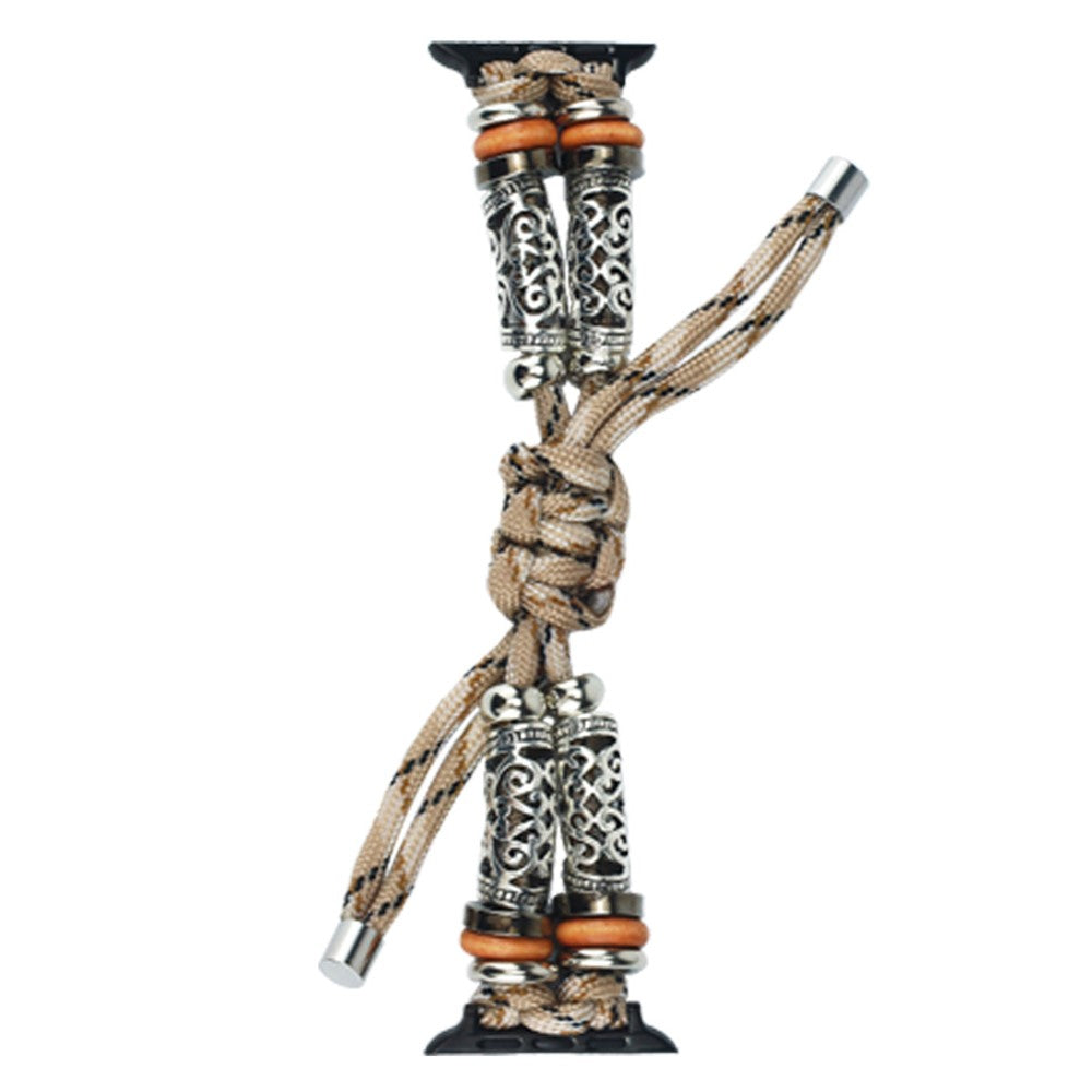 Apple Watch 49mm / 45mm / 44mm / 42mm Watch Strap Bead Braided Rope - Green Camo#serie_6