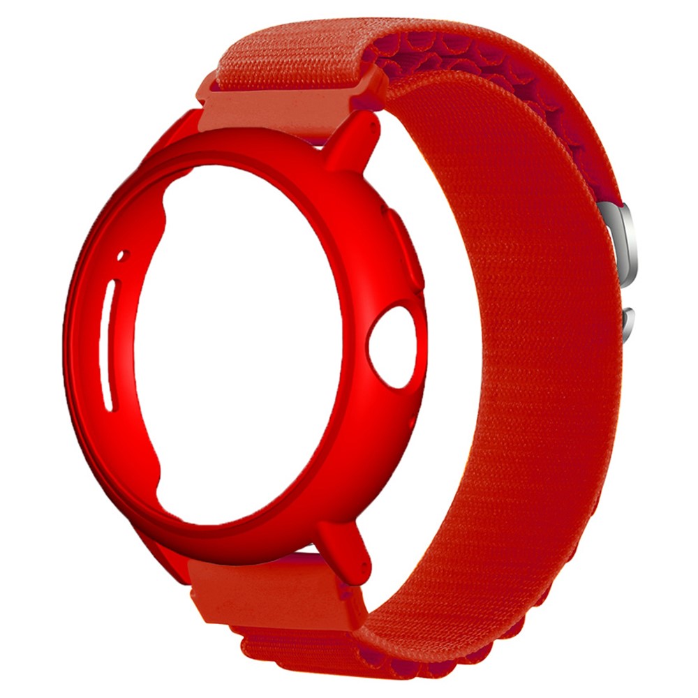 Google Pixel Watch / Pixel Watch 2 Watch Band Nylon Loop Wrist Strap with Watch Case - Multicolor+Transparent Case#serie_6