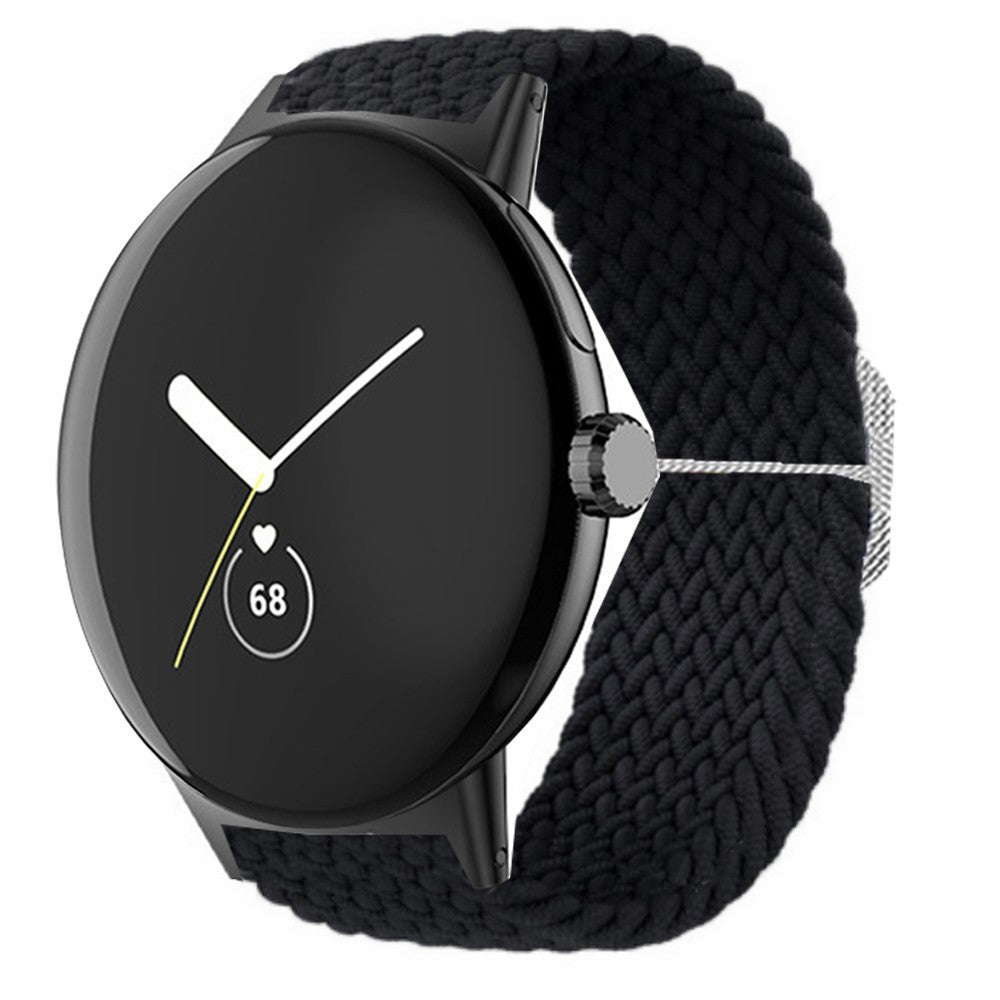 Braided Elastic Watch Band Google Pixel Watch / Watch 2 Replacement Adjustable Wrist Strap - Black#serie_2