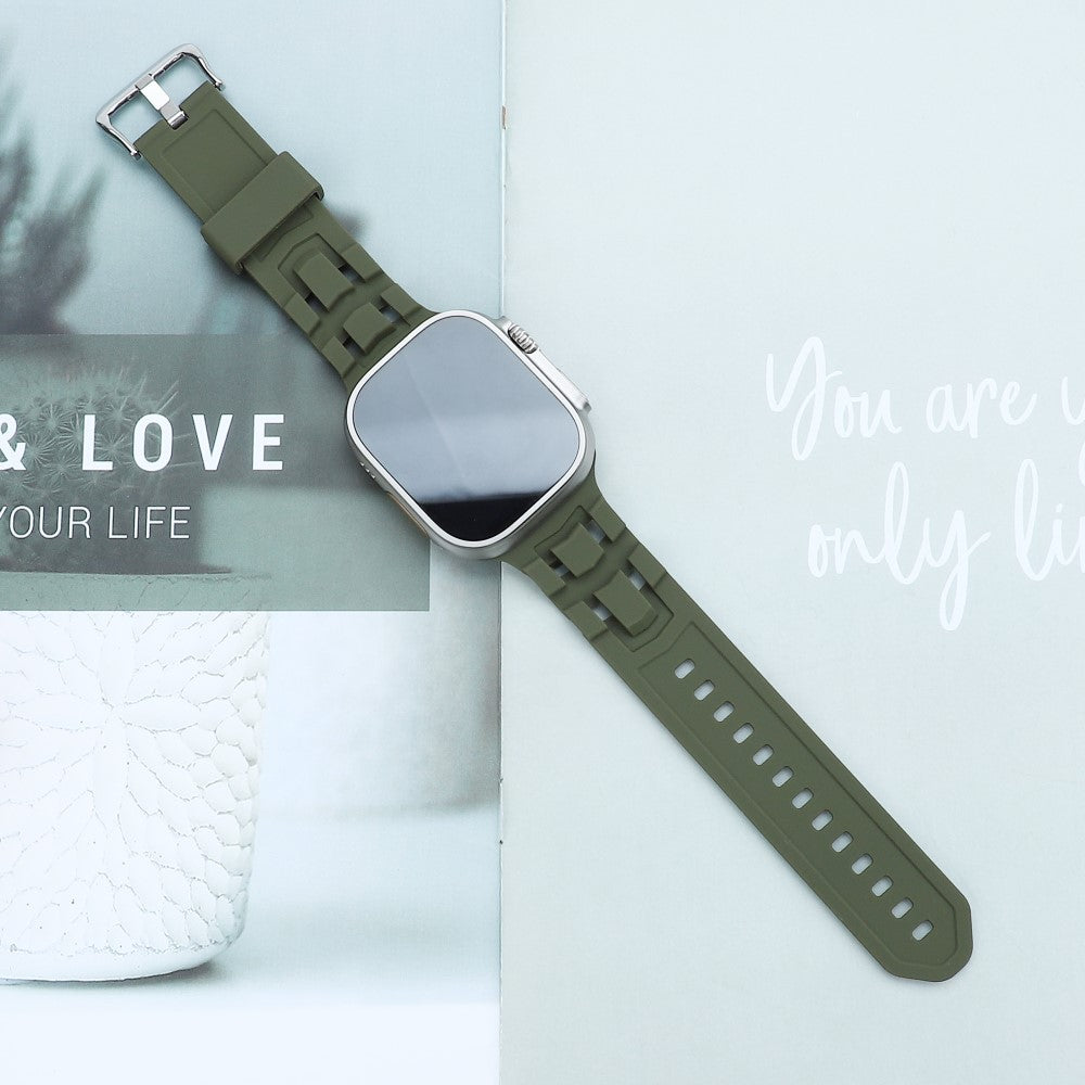 Rigtigt Fint Silikone Universal Rem passer til Apple Smartwatch - Grøn#serie_6