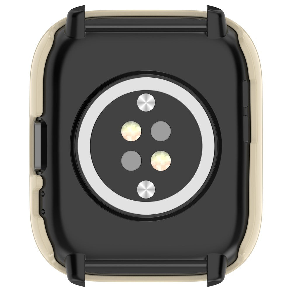 Rigtigt Godt Cover med Skærmbeskytter i Silikone og Glas passer til Amazfit Active - Hvid#serie_4