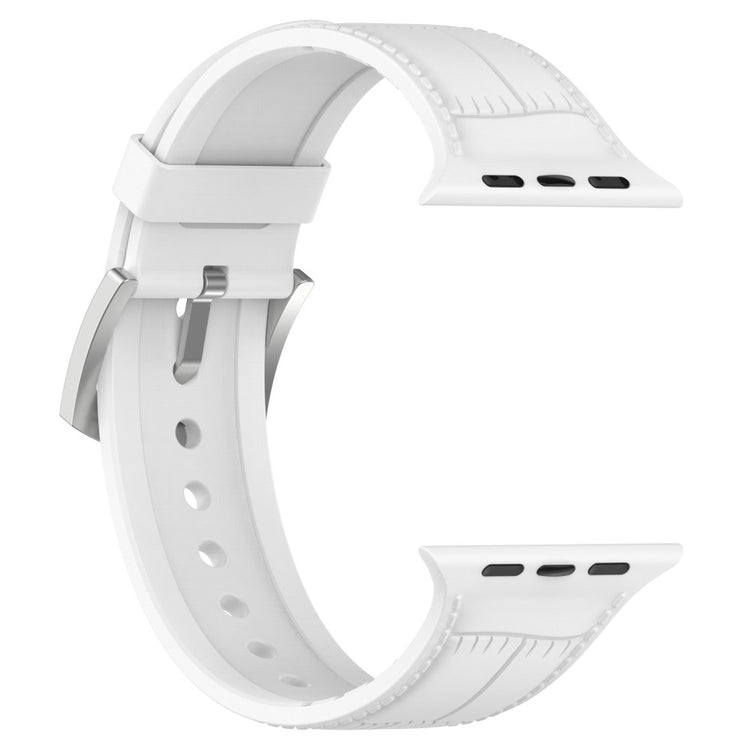 Meget Smuk Metal Og Silikone Universal Rem passer til Apple Smartwatch - Hvid#serie_9