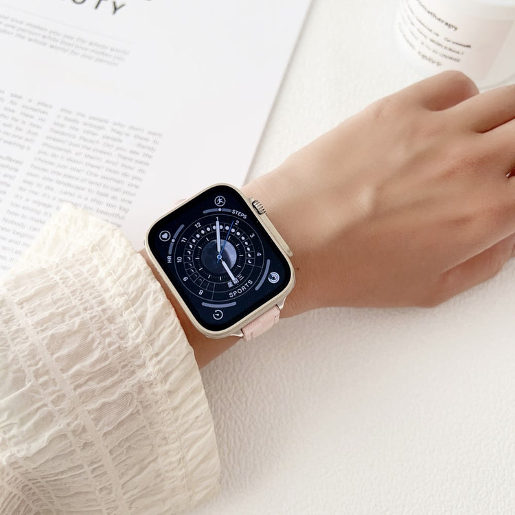 Meget Komfortabel Ægte Læder Universal Rem passer til Apple Smartwatch - Grøn#serie_5