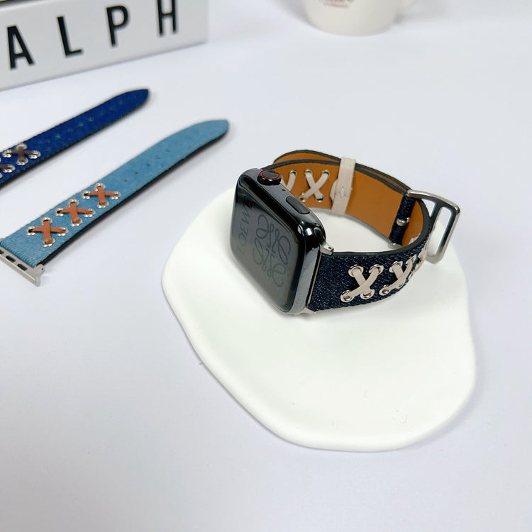 Mega Fed Metal Og Nylon Universal Rem passer til Apple Smartwatch - Blå#serie_3