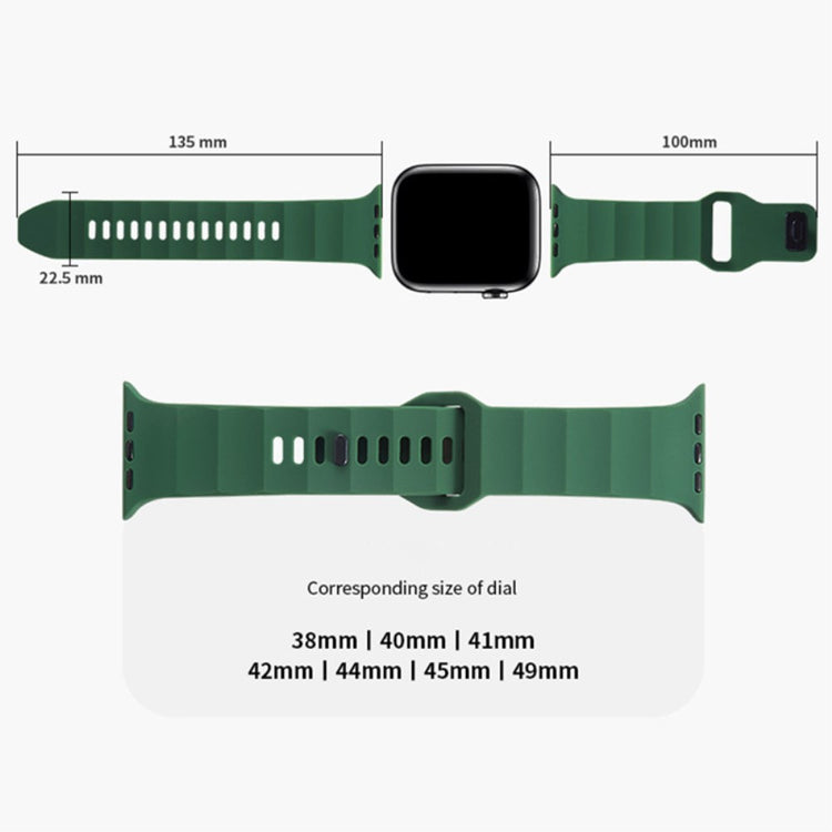 Apple Watch Series 9 45mm / Ultra 2 wavy style silicone strap - Green#serie_10
