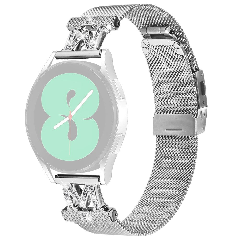 20mm Samsung Galaxy Watch 6 / 6 Classic rhinestone décor stainless steel strap - Silver#serie_1