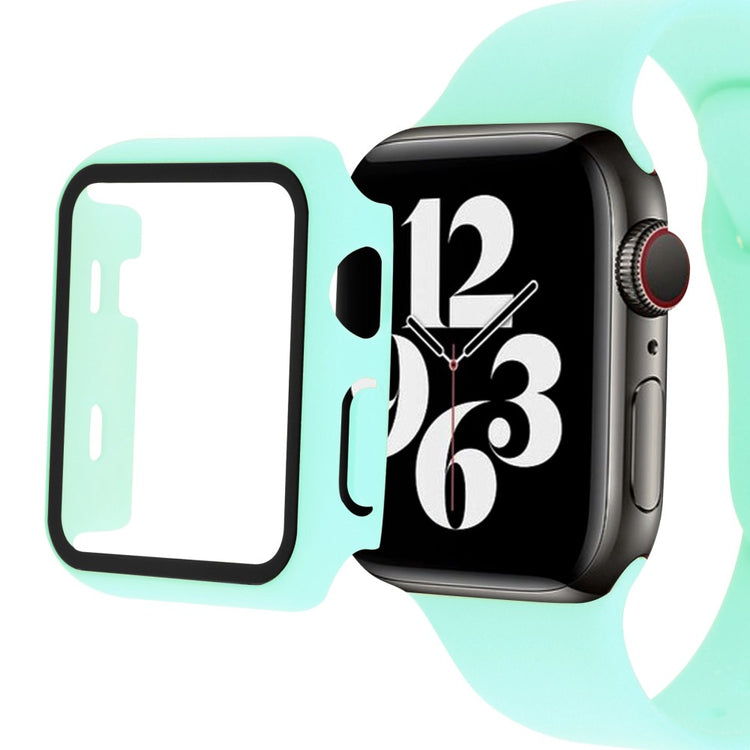 Flot Apple Watch Series 8 (41mm) / Apple Watch Series 7 41mm Cover med Skærmbeskytter i Plastik og Hærdet Glas - Grøn#serie_7