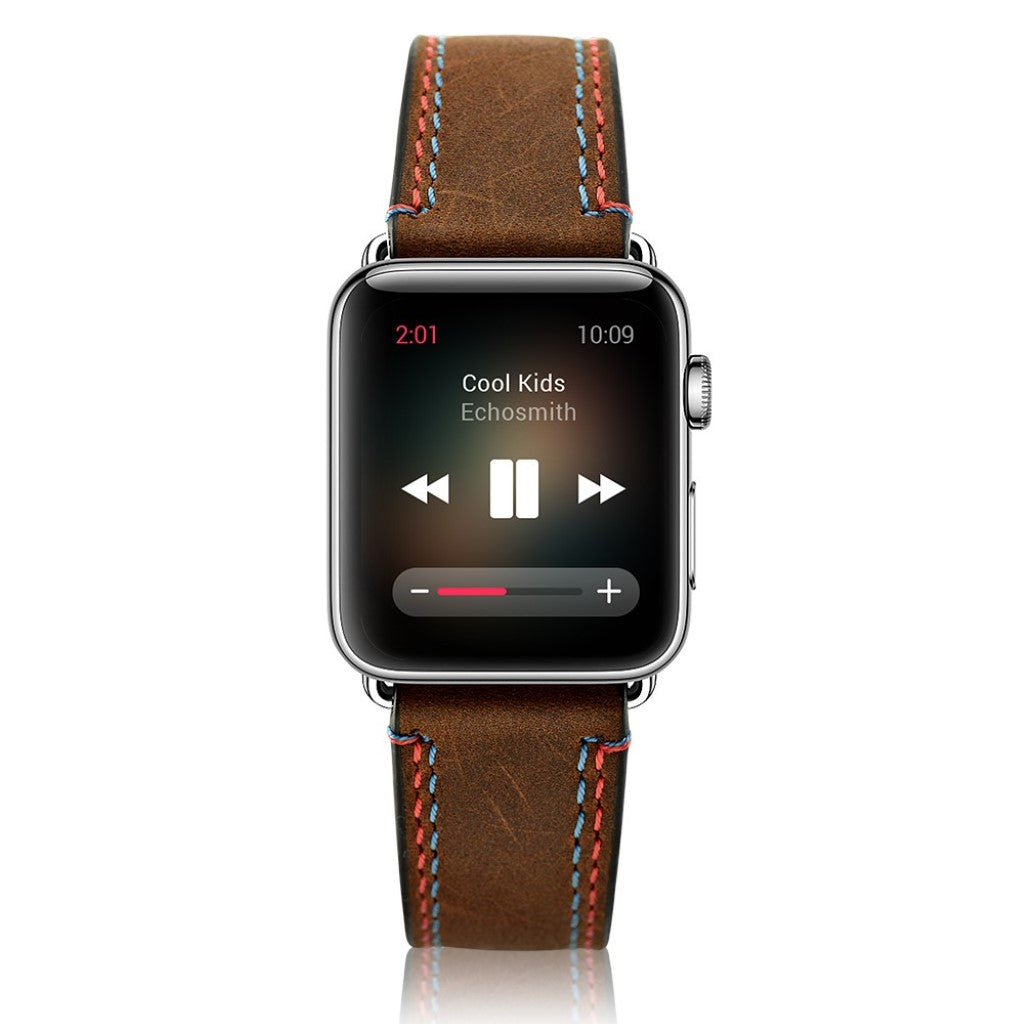 Apple Watch Series 5 44mm / Apple Watch 44mm Ægte læder Rem - Brun#serie_060