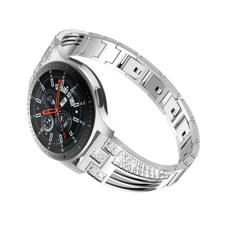 Samsung Gear S3 / Samsung Galaxy Watch (42mm) Metal og Rhinsten Rem - Sølv#serie_2