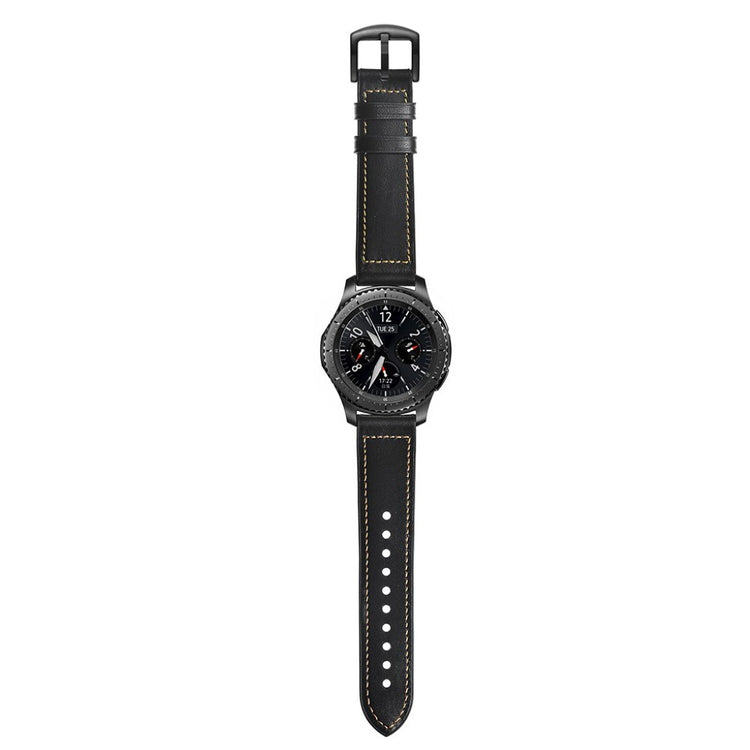 Samsung Gear S3 / Samsung Gear S3 Frontier Ægte læder Rem - Sort#serie_4
