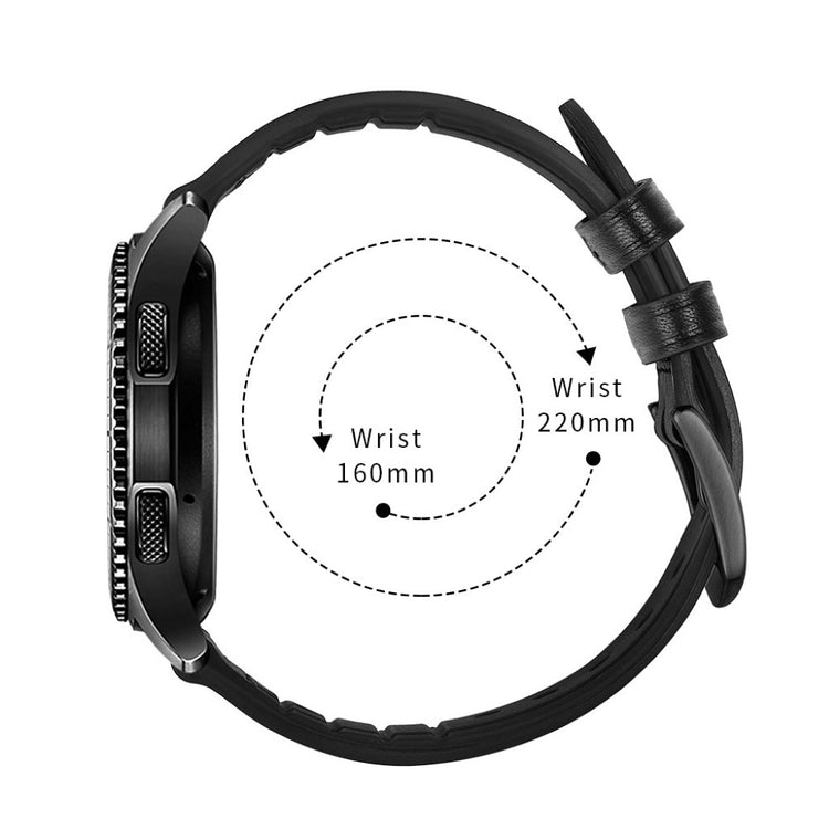 Samsung Gear S3 / Samsung Gear S3 Frontier Ægte læder Rem - Sort#serie_4