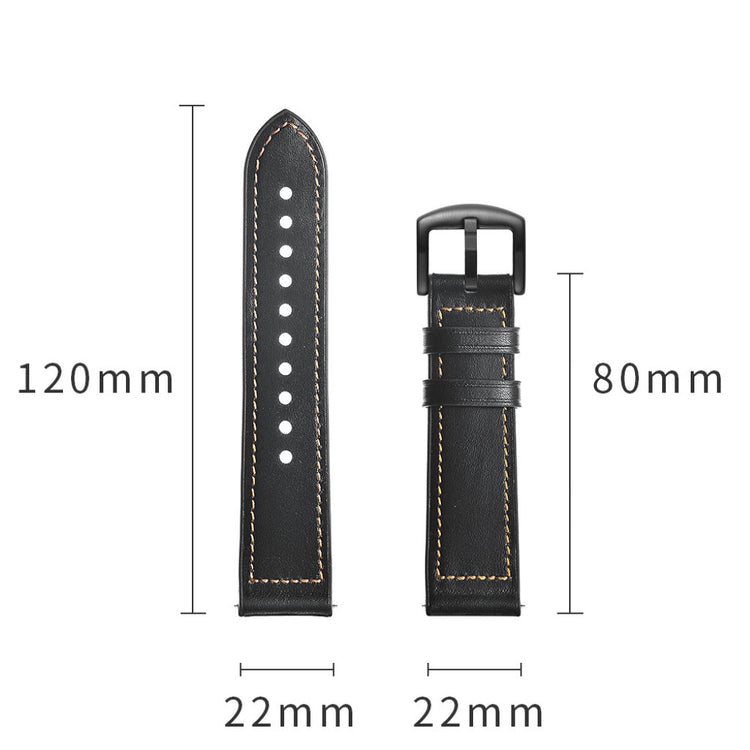 Samsung Gear S3 / Samsung Gear S3 Frontier Ægte læder Rem - Sort#serie_4