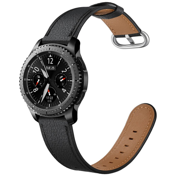 Samsung Gear S3 / Samsung Gear S3 Frontier Ægte læder Rem - Sort#serie_1