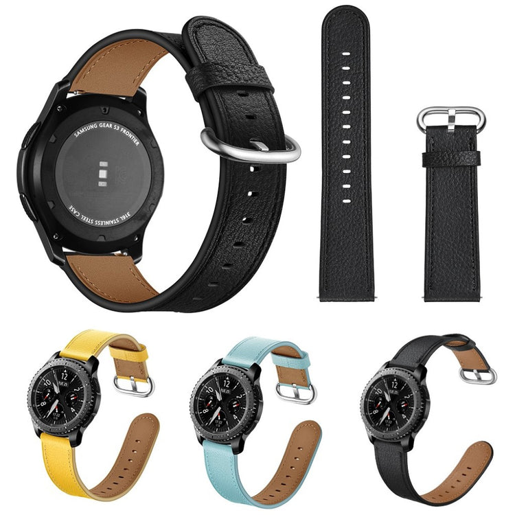 Samsung Gear S3 / Samsung Gear S3 Frontier Ægte læder Rem - Sort#serie_1
