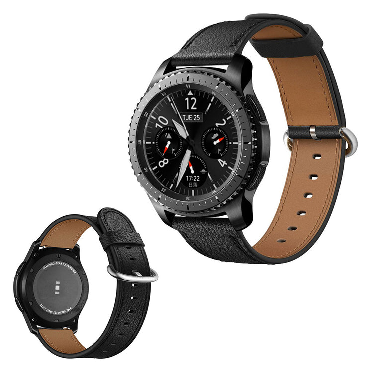 Samsung Gear S3 / Samsung Gear S3 Frontier Ægte læder Rem - Sort#serie_1