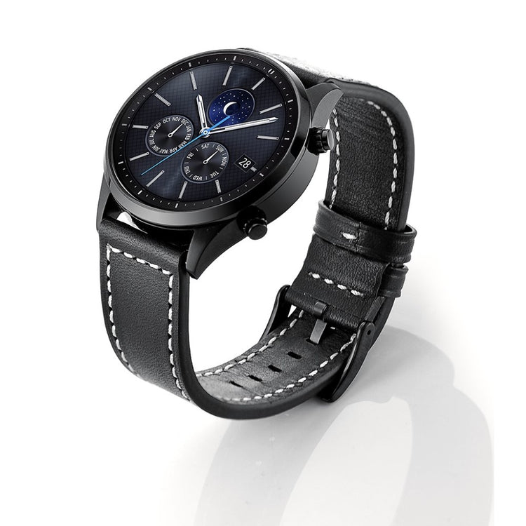 Samsung Gear S3 / Samsung Gear S3 Frontier Ægte læder Rem - Sort#serie_1