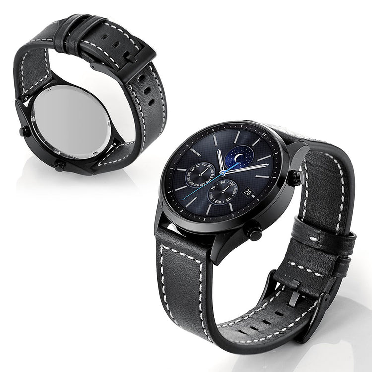Samsung Gear S3 / Samsung Gear S3 Frontier Ægte læder Rem - Sort#serie_1