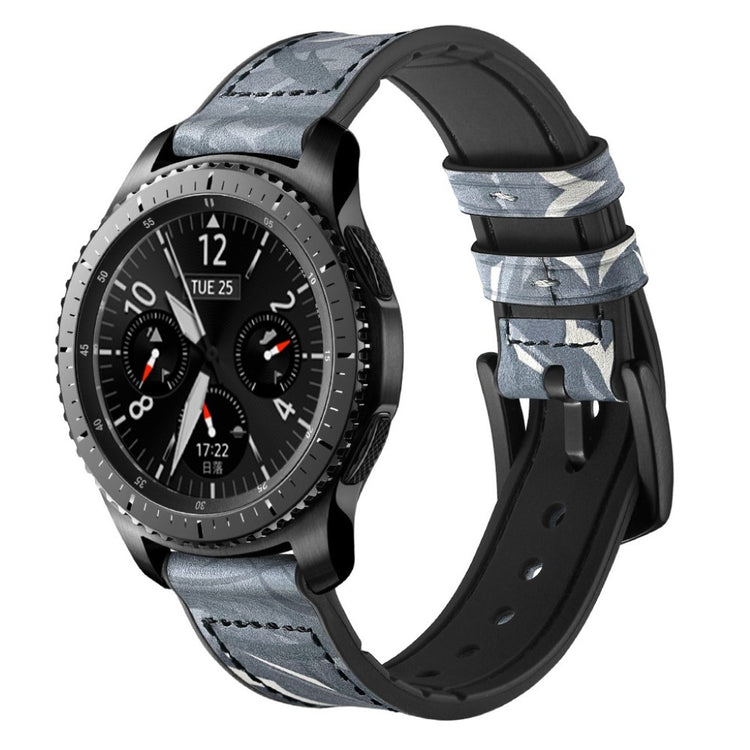 Samsung Gear S3 / Samsung Gear S3 Frontier Ægte læder Rem - Sort#serie_1