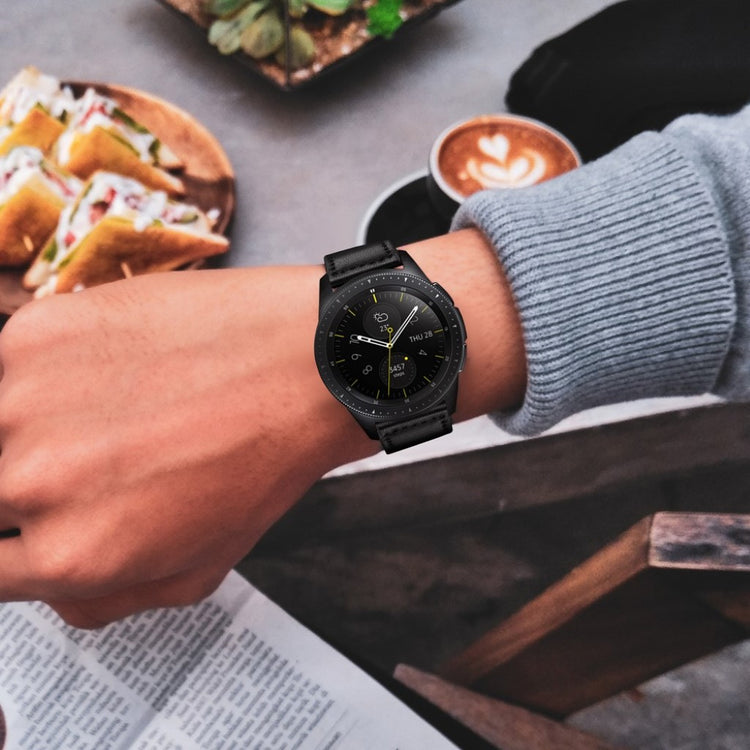 Samsung Gear S3 / Samsung Gear S3 Frontier Ægte læder Rem - Sort#serie_1
