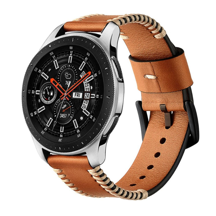 Meget holdbart Samsung Galaxy Watch Active Ægte læder Rem - Brun#serie_2
