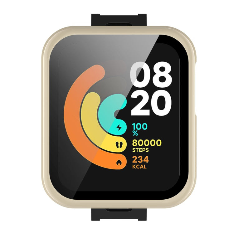 Super Fed Xiaomi Mi Watch Lite / Xiaomi Redmi Watch Cover med Skærmbeskytter i Plastik og Hærdet Glas - Hvid#serie_3