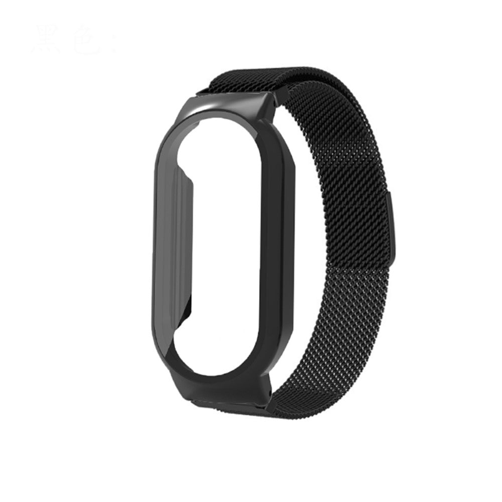 Meget skøn Xiaomi Mi Band 7 Metal og Glas Rem - Sort#serie_040
