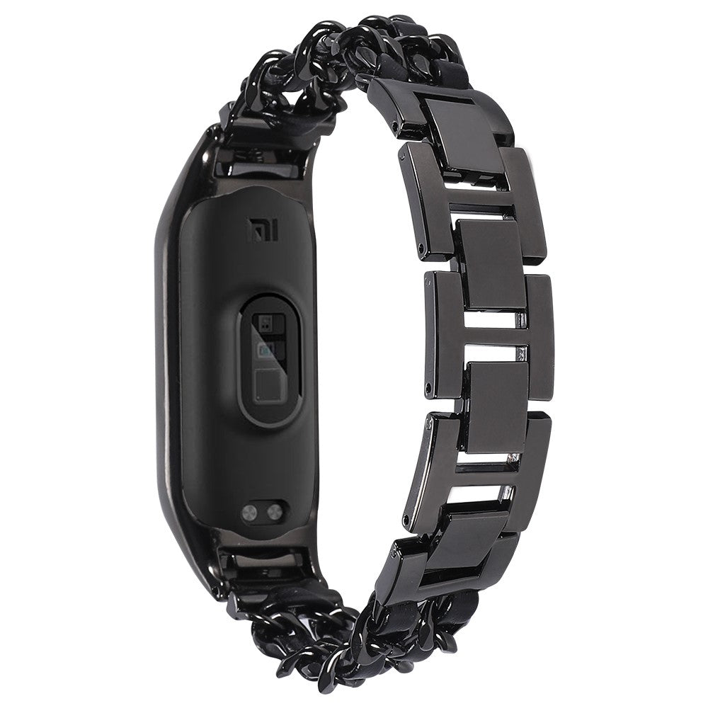 Fint Xiaomi Mi Smart Band 4 / Xiaomi Mi Band 3 Metal Rem - Sort#serie_1