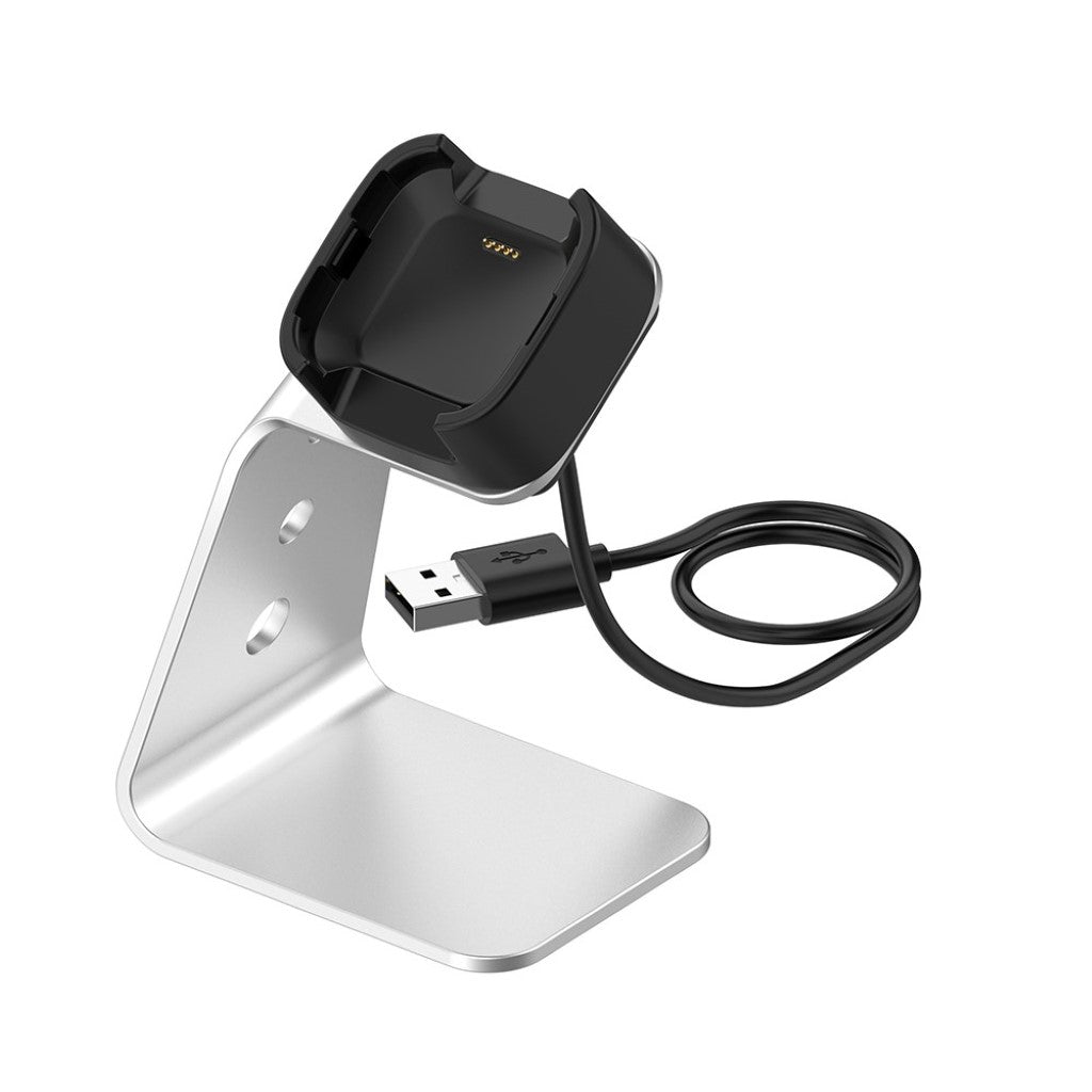 Metal Fitbit Versa Lite Ladestation - Sølv#serie_2