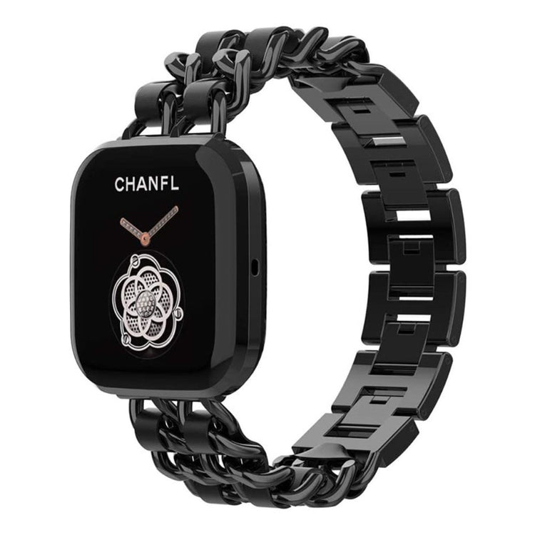 Fitbit Versa 2 / Fitbit Versa Lite Metal og Kunstlæder Rem - Sort#serie_3