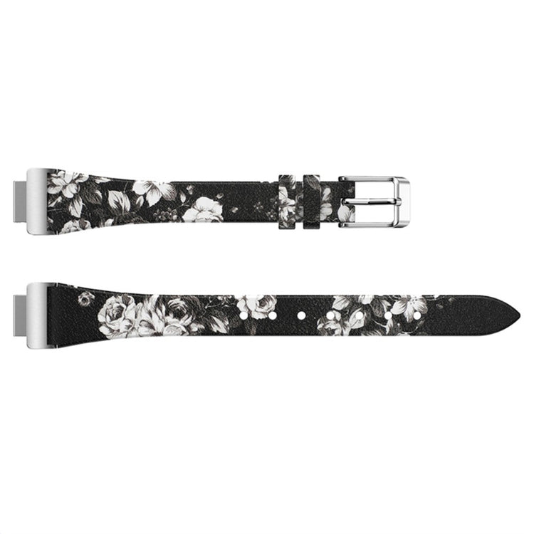 Vildt rart Fitbit Ace 2 / Fitbit Inspire Ægte læder Rem - Sort#serie_2