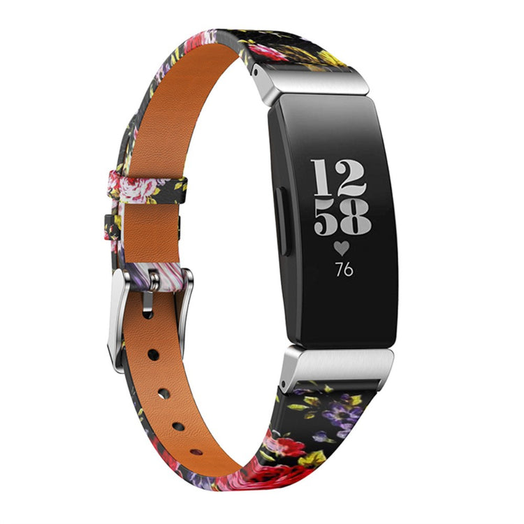 Vildt rart Fitbit Ace 2 / Fitbit Inspire Ægte læder Rem - Sort#serie_3