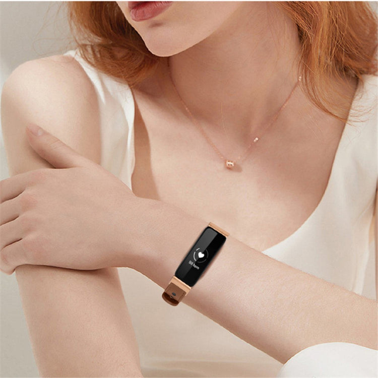 Super skøn Fitbit Inspire 2 / Fitbit Ace 2 Ægte læder Urrem - Brun#serie_11