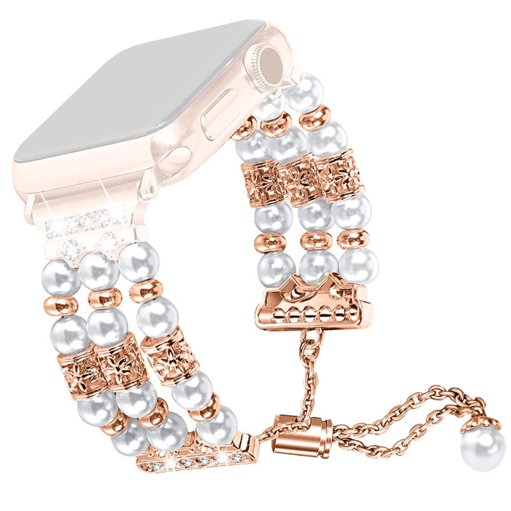 Fitbit Versa 4 / Fitbit Versa 3 Metal, Plastik og Rhinsten Rem - Pink#serie_1