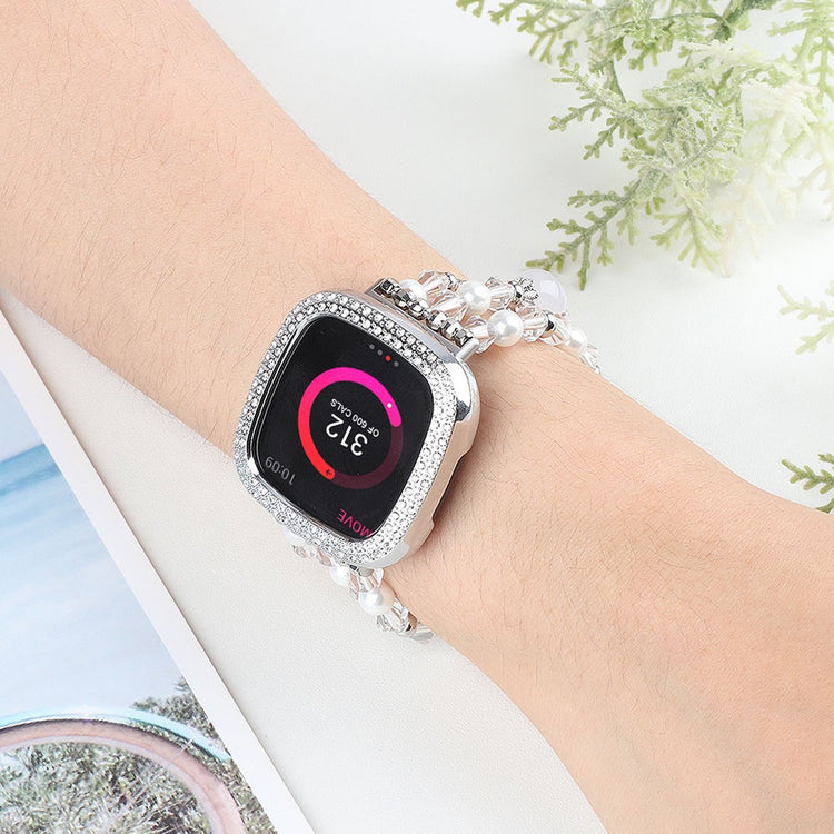 Cool Fitbit Sense 2 / Fitbit Versa 4 Plastik Rem - Hvid#serie_1