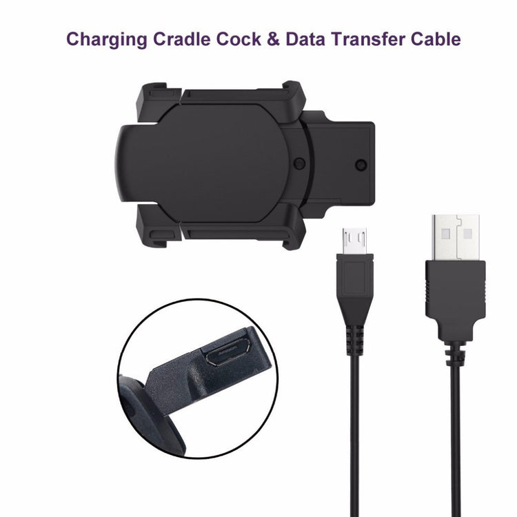 1m Plastik Garmin Quatix 3 / Garmin Fenix 3 USB Opladningskabel - Sort#serie_033