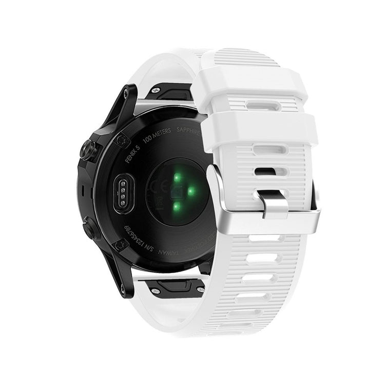 Tidsløst Garmin Fenix 5X Plus Silikone Rem - Hvid#serie_1