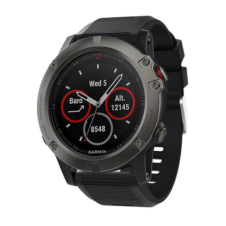 Tidsløst Garmin Fenix 5X Plus Silikone Rem - Rød#serie_5