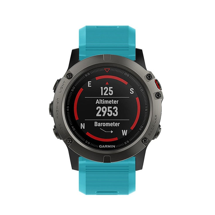 Tidsløst Garmin Fenix 5X Plus Silikone Rem - Grøn#serie_8